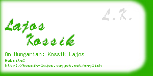 lajos kossik business card